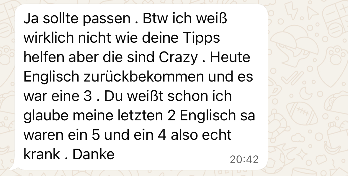 WhatsApp Nachricht eines Schülers 7